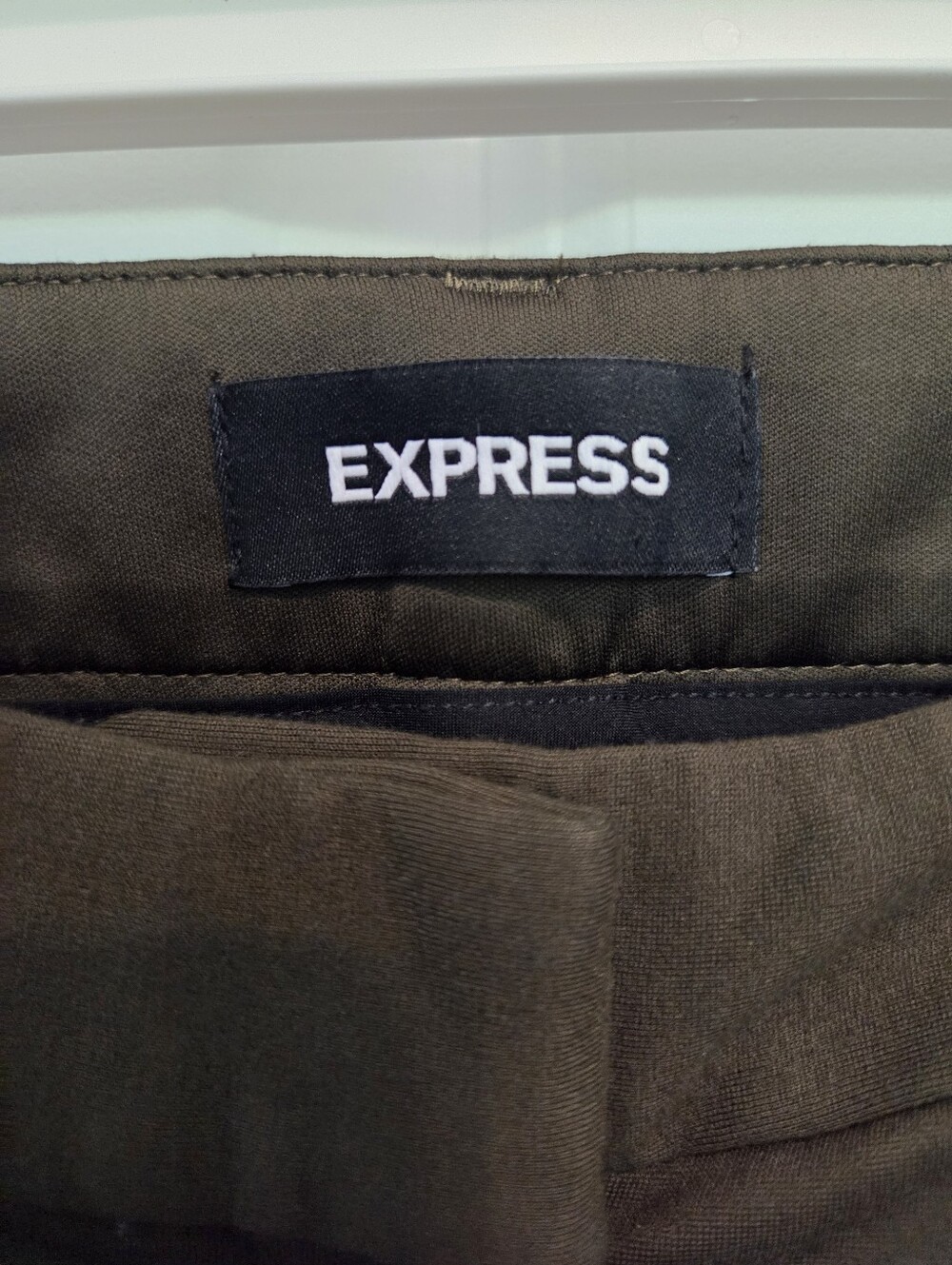 Express Olive Green Mid Rise Slim Pants - Picture 2 of 6